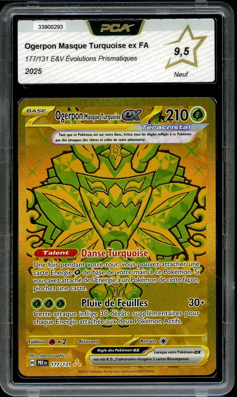 PCA 9.5 Ogerpon Masque Turquoise Ex Gold