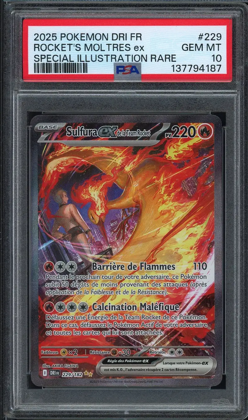 PSA 10 Sulfura Ex de la Team Rocket