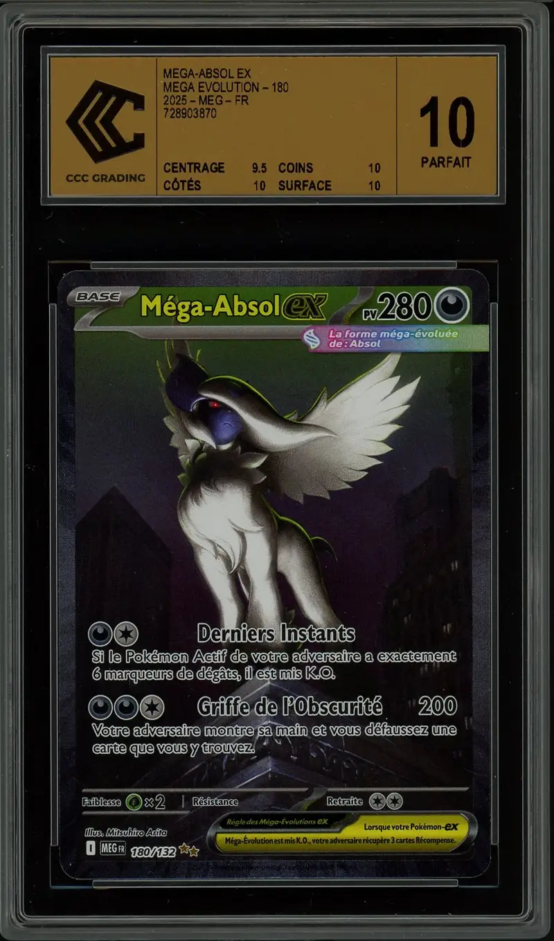 mega absol ex pokemon card XY: Roaring Skies clear acrylic holder that perfectly accentuates the stunning visual design and character artwork 2025 Pokemon Mega Evolution Holo