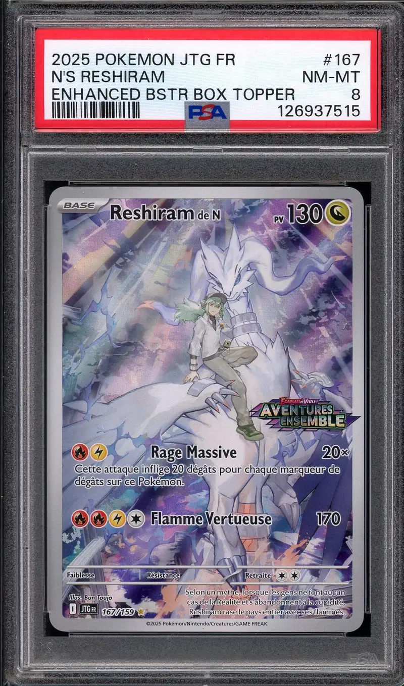 PSA 8 Reshiram de N Stamp