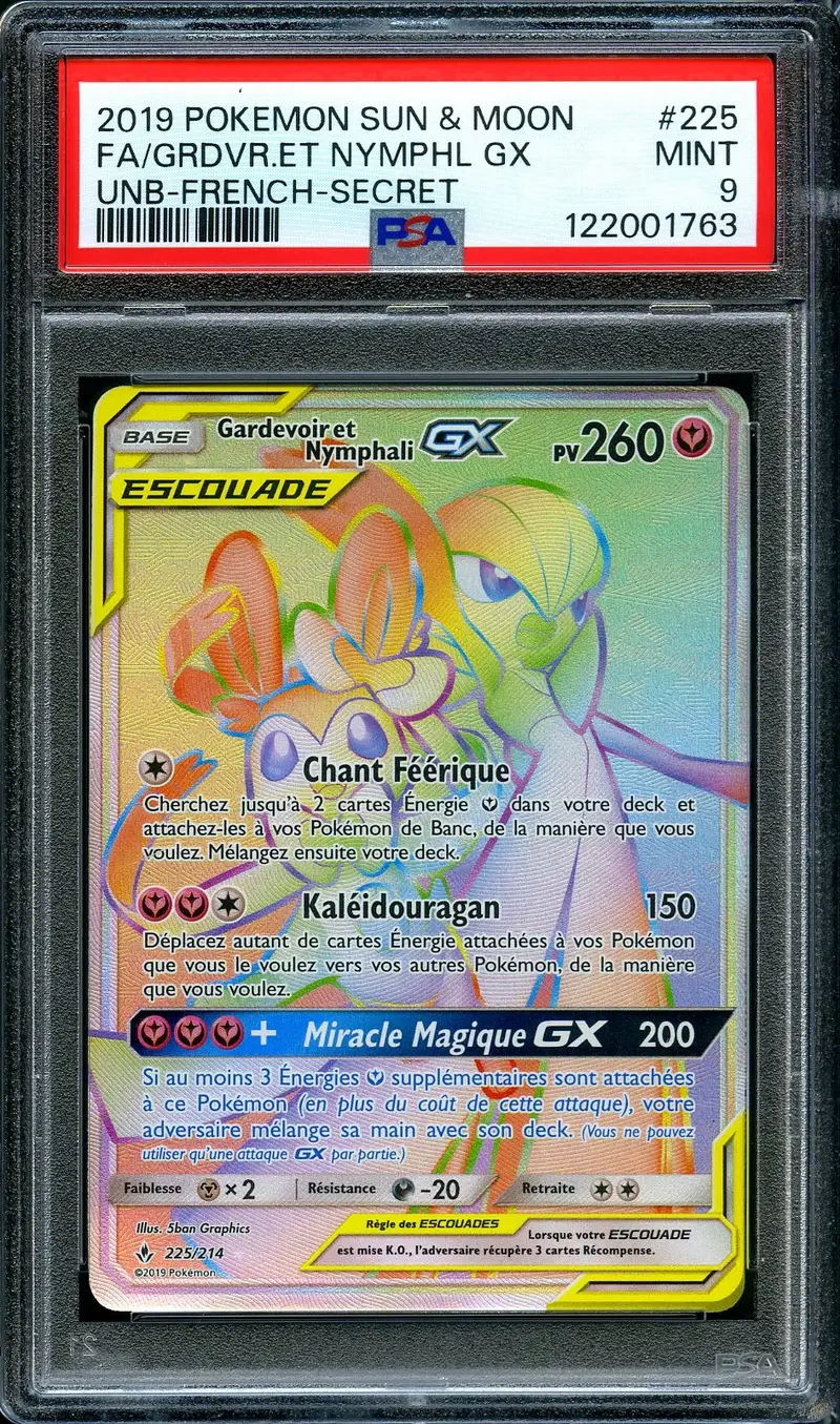PSA 9 Gardevoir et Nymphali Gx Rainbow