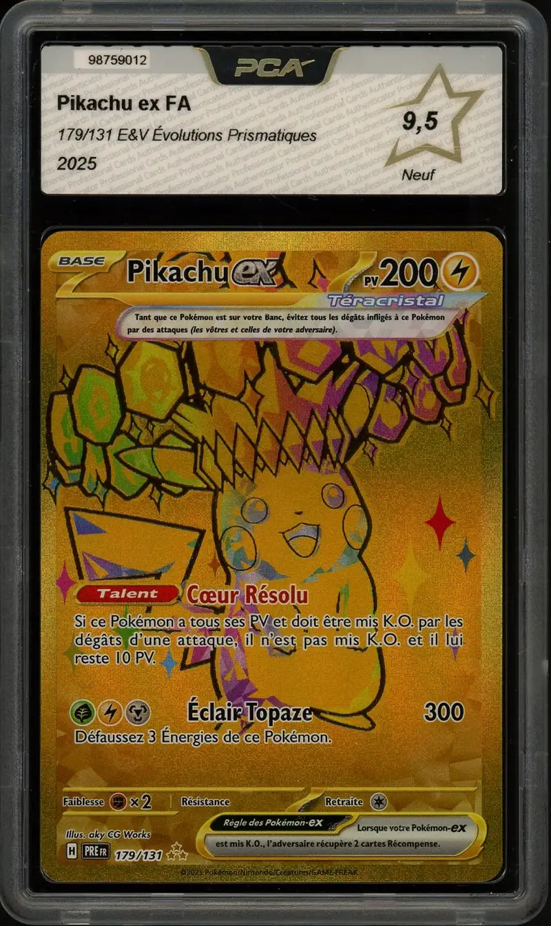 PCA 9.5 Pikachu Ex Gold