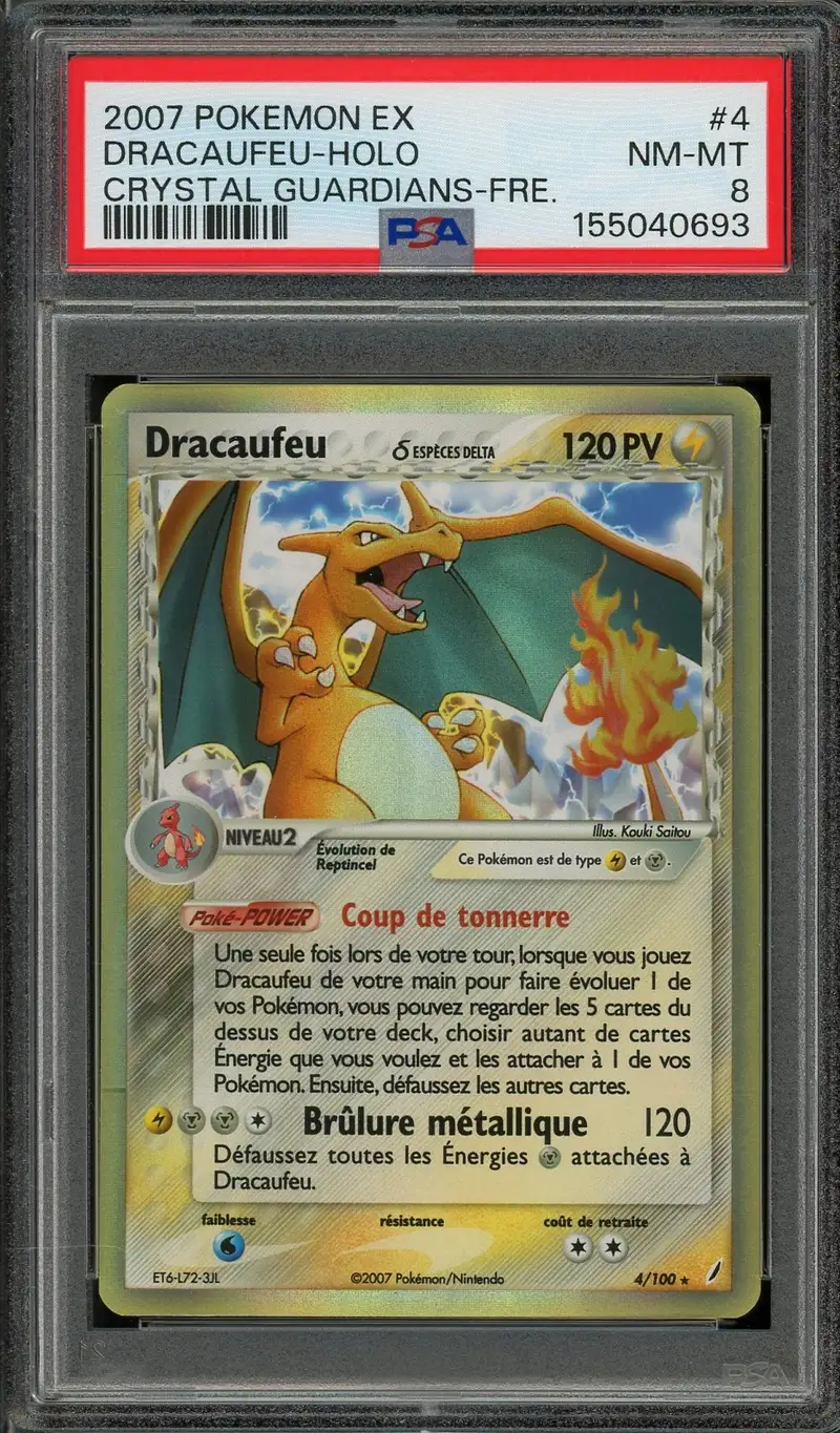 PSA 8 Dracaufeu Holo