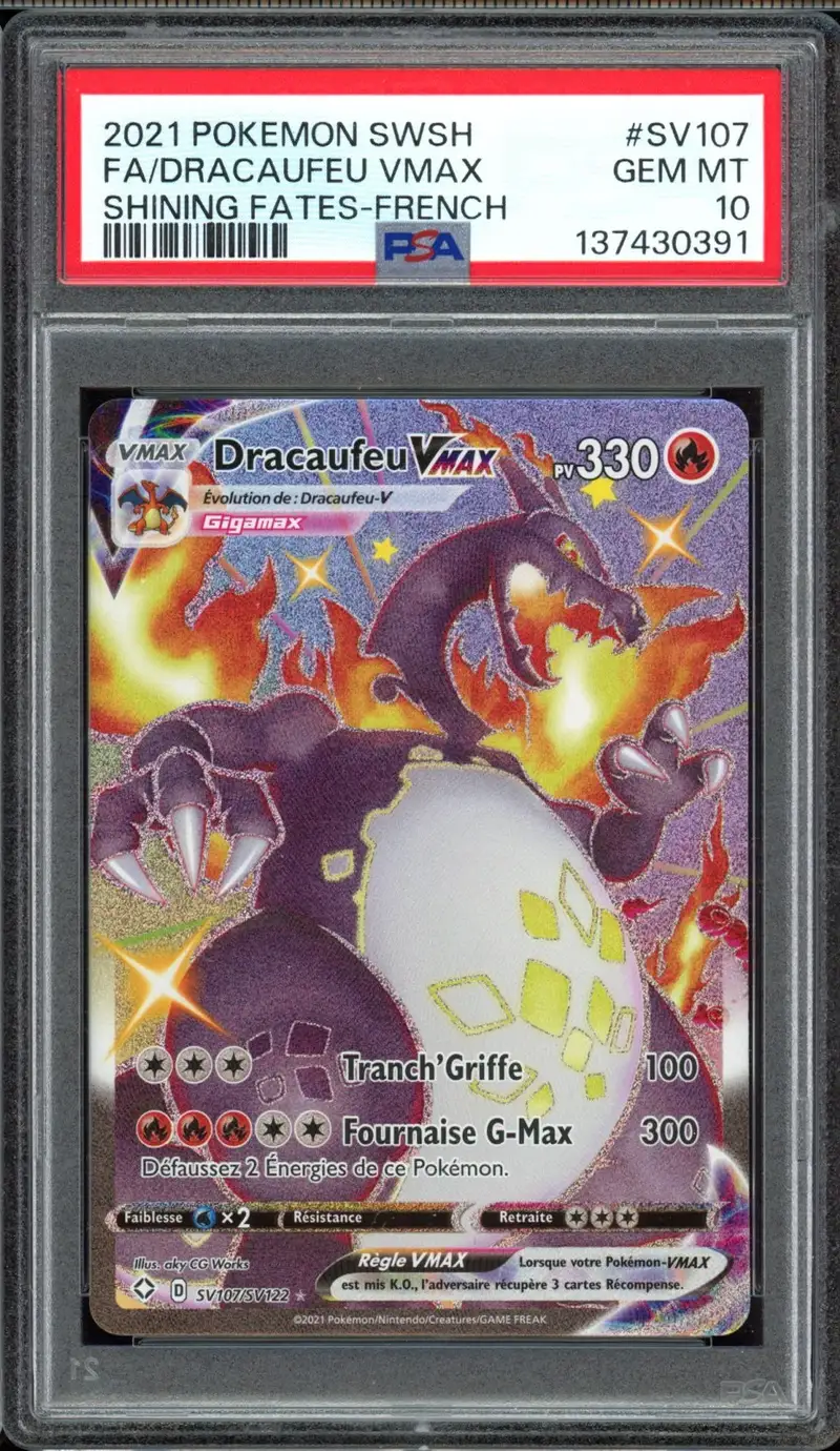 PSA 10 Dracaufeu VMax Shiny