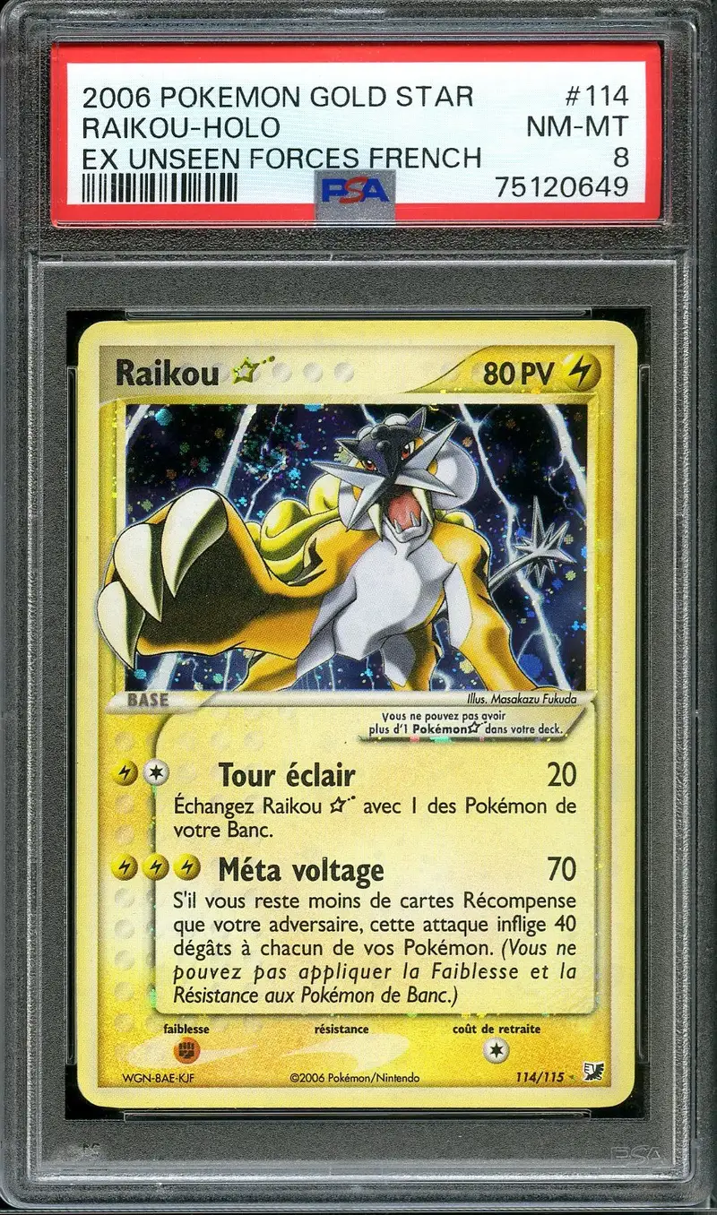 PSA 8 Raikou Gold Star