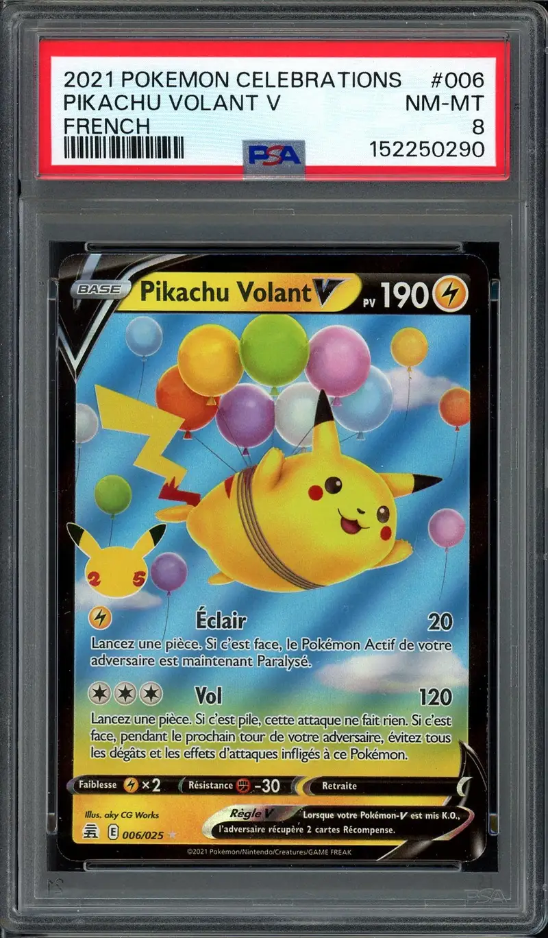 PSA 8 Pikachu Volant V