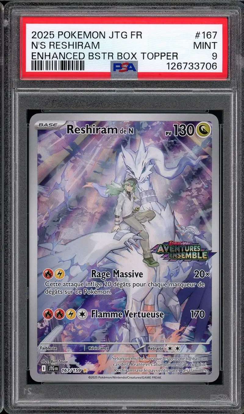 PSA 9 Reshiram de N Stamp