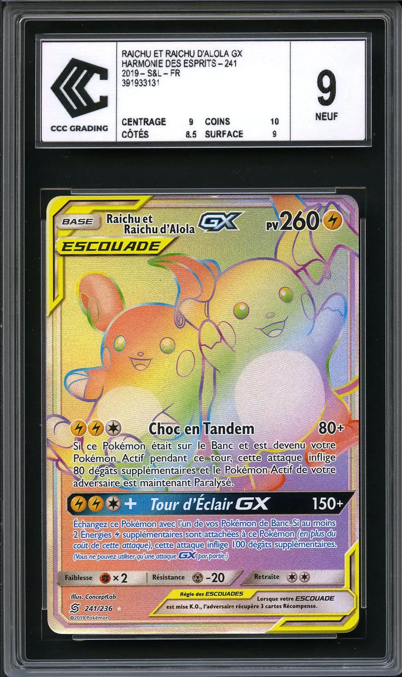 CCC 9 Raichu & Raichu d'Alola Gx Rainbow