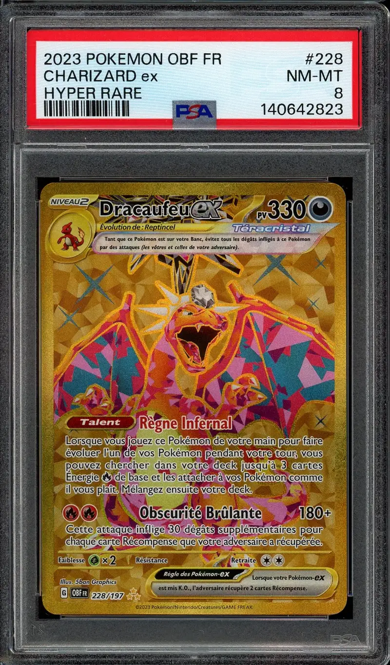 PSA 8 Dracaufeu Ex Gold