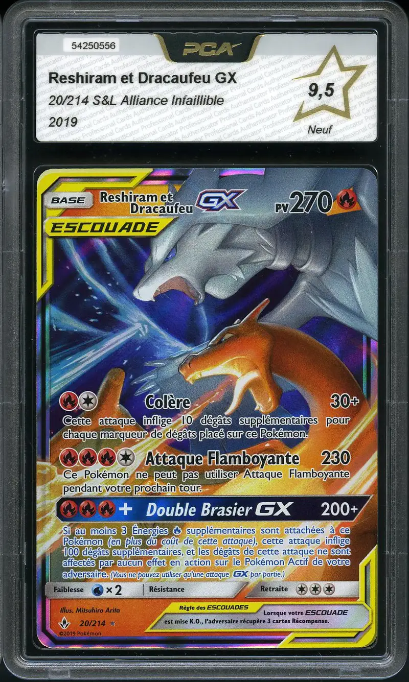 PCA 9.5 Reshiram et Dracaufeu Gx