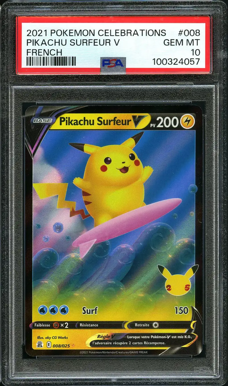 PSA 10 Pikachu Surfeur V
