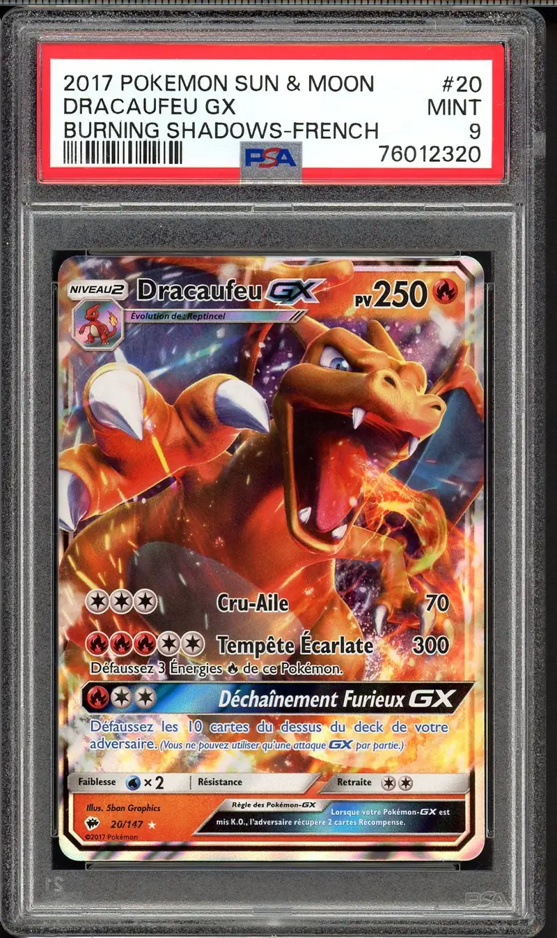 PSA 9 Dracaufeu Gx