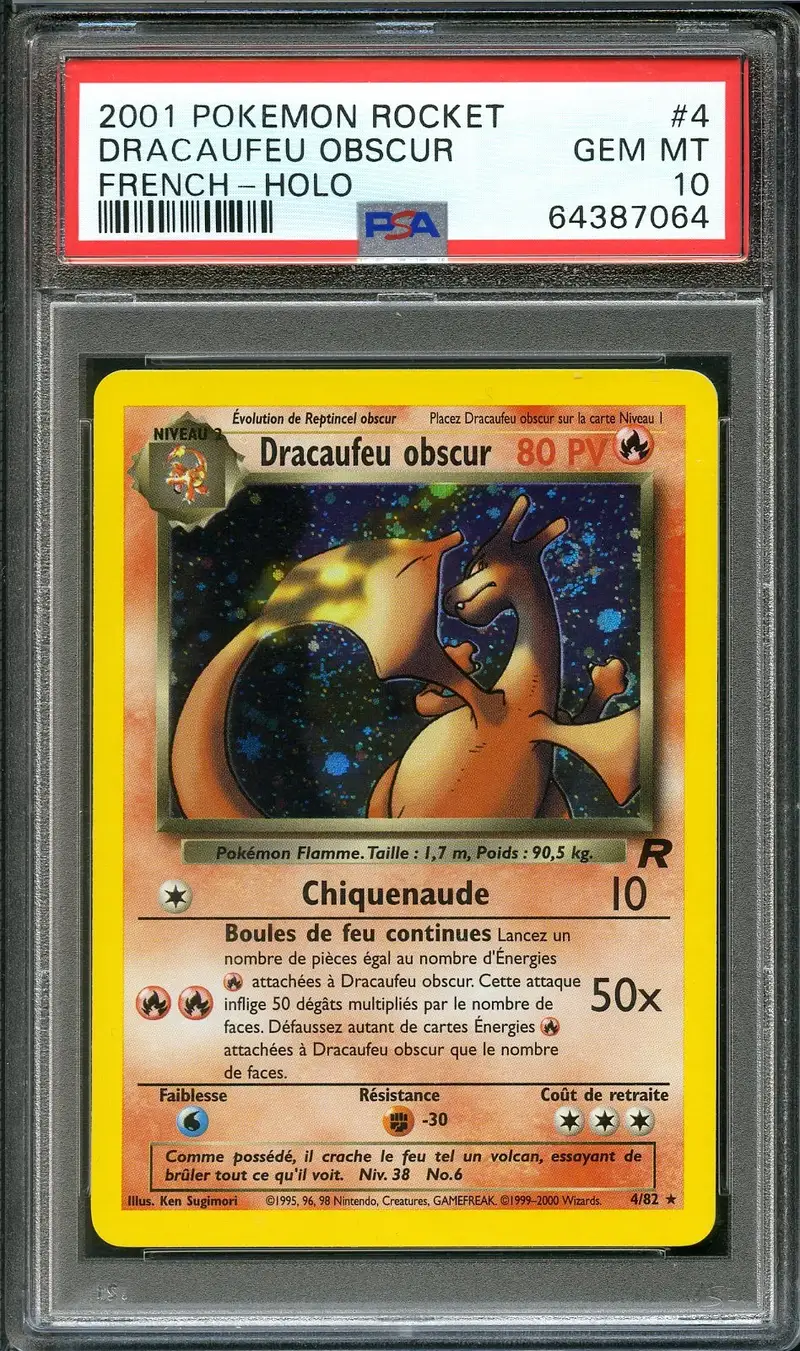 PSA 10 Dracaufeu Obscur Holo