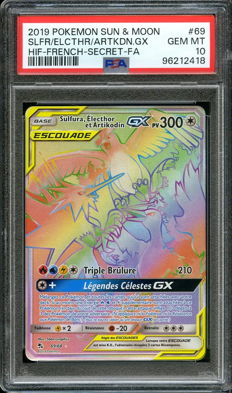 PSA 10 Sulfura, Électhor et Artikodin Gx Rainbow