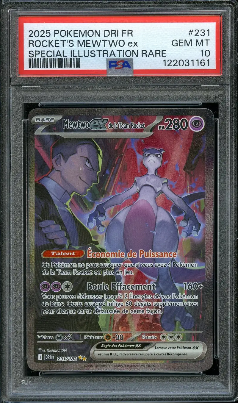PSA 10 Mewtwo Ex de la Team Rocket