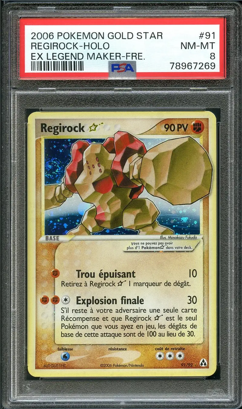PSA 8 Regirock Gold Star