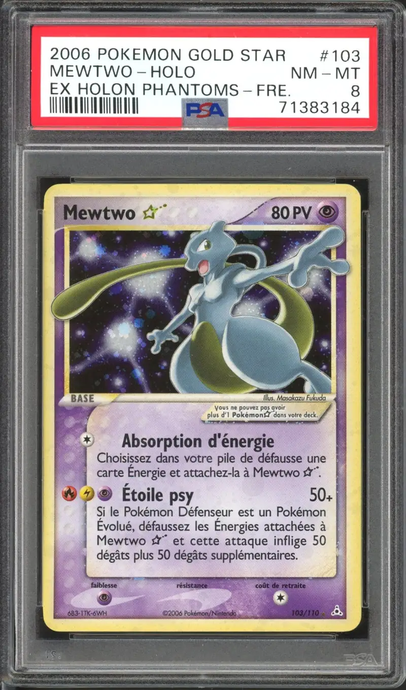 PSA 8 Mewtwo Gold Star