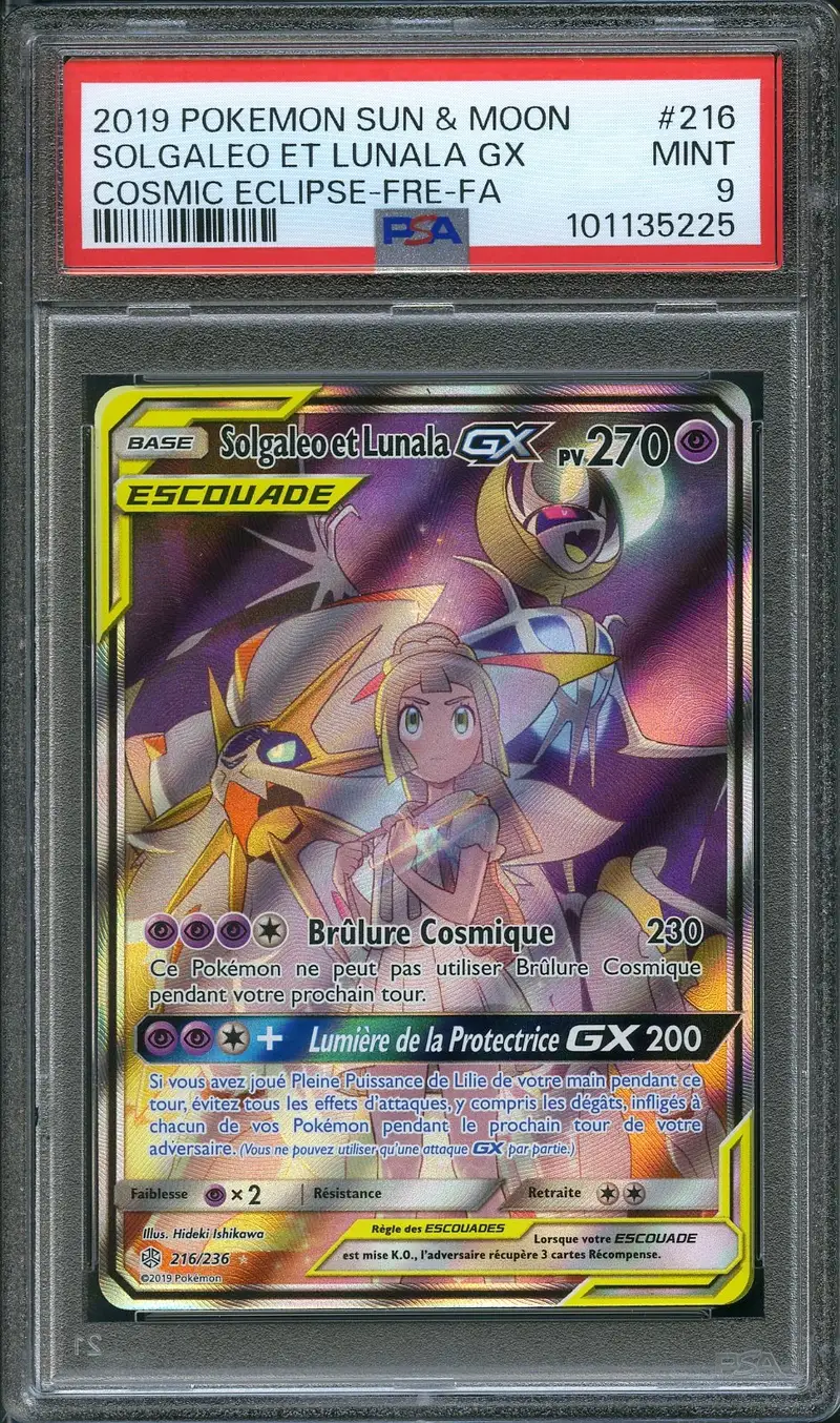 PSA 9 Solgaleo et Lunala Gx