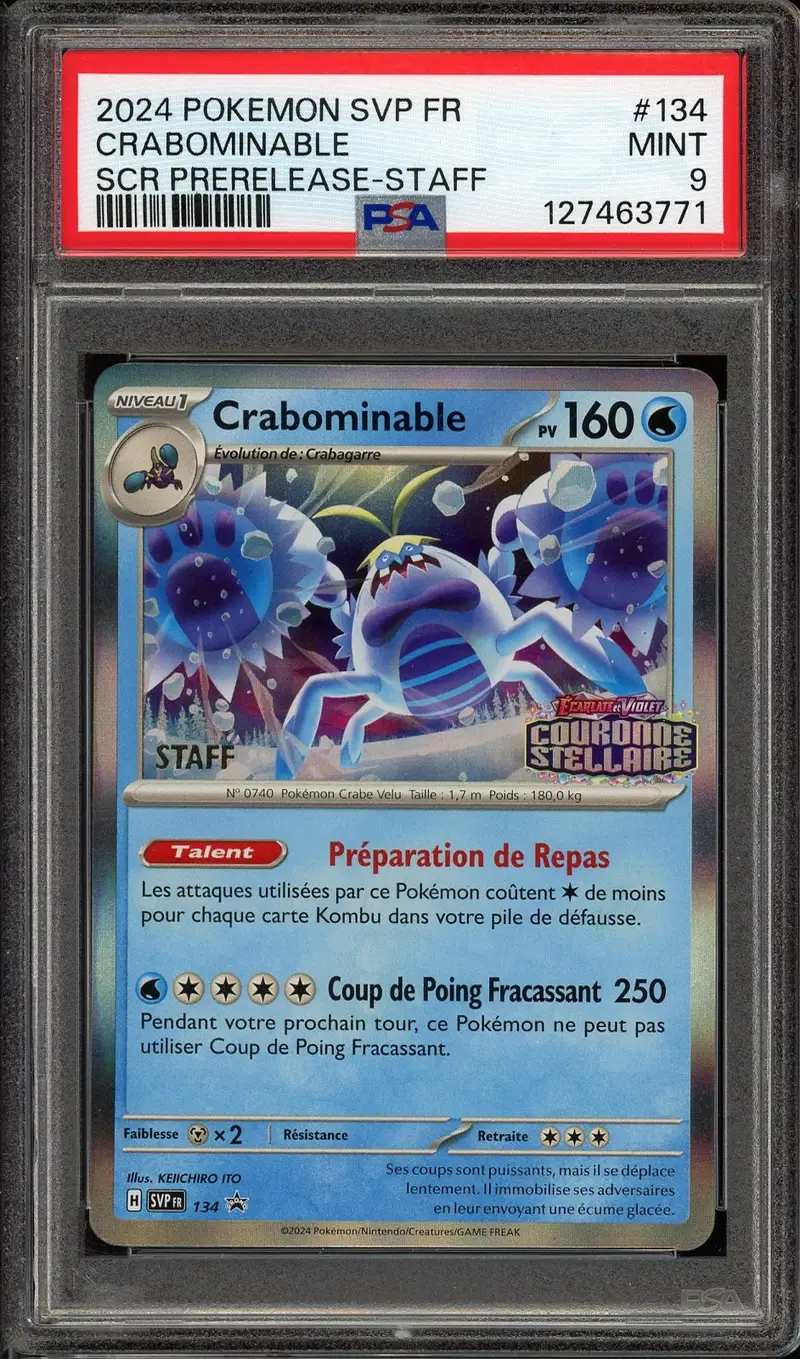PSA 9 Crabominable Holo Prerelease Staff