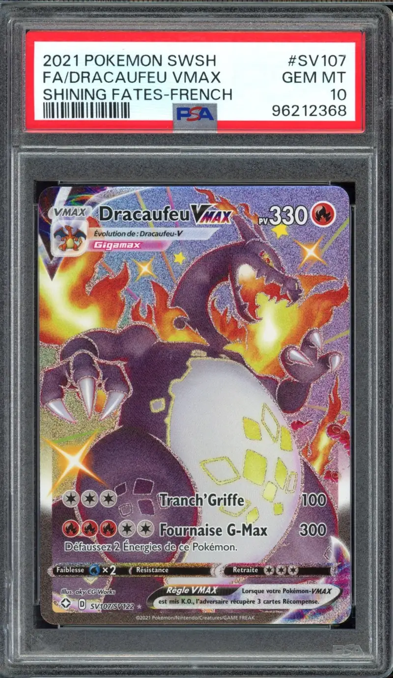 PSA 10 Dracaufeu VMax Shiny