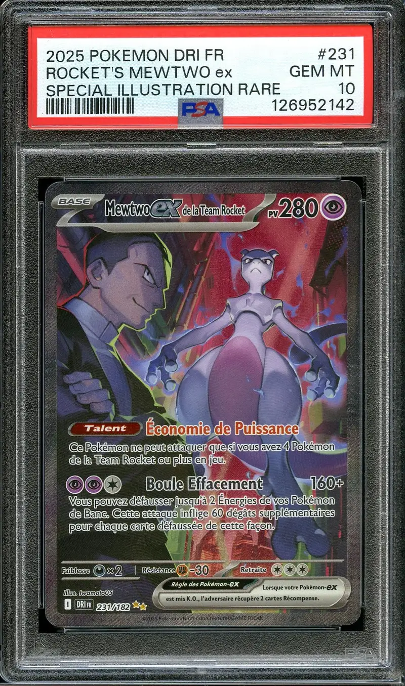 PSA 10 Mewtwo Ex de la Team Rocket