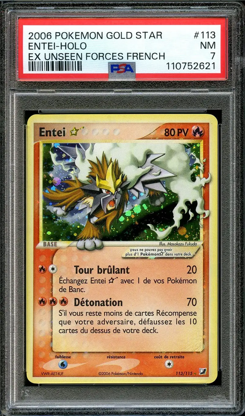 PSA 7 Entei Gold Star