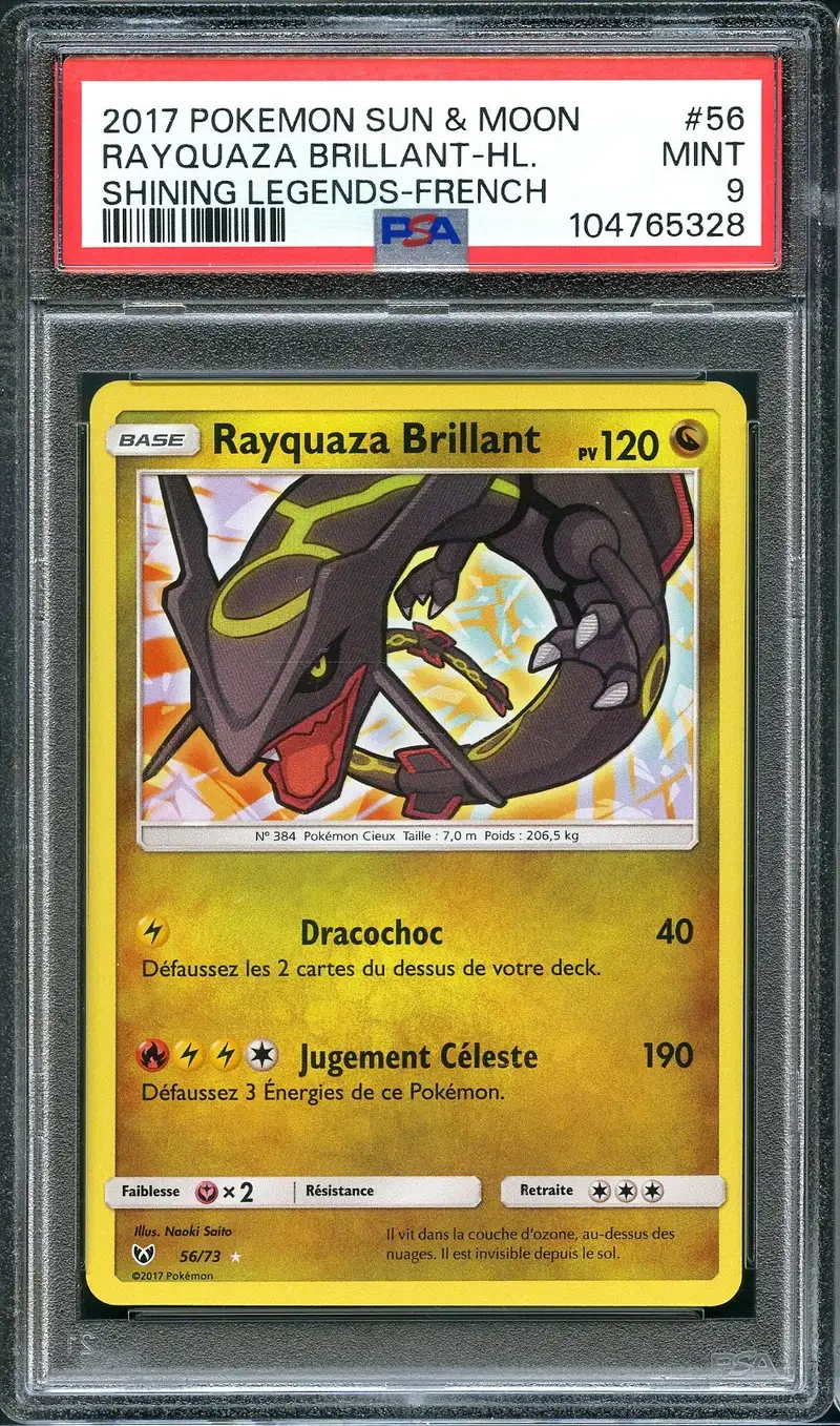 PSA 9 Rayquaza Brillant