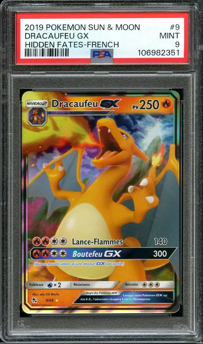 PSA 9 Dracaufeu Gx