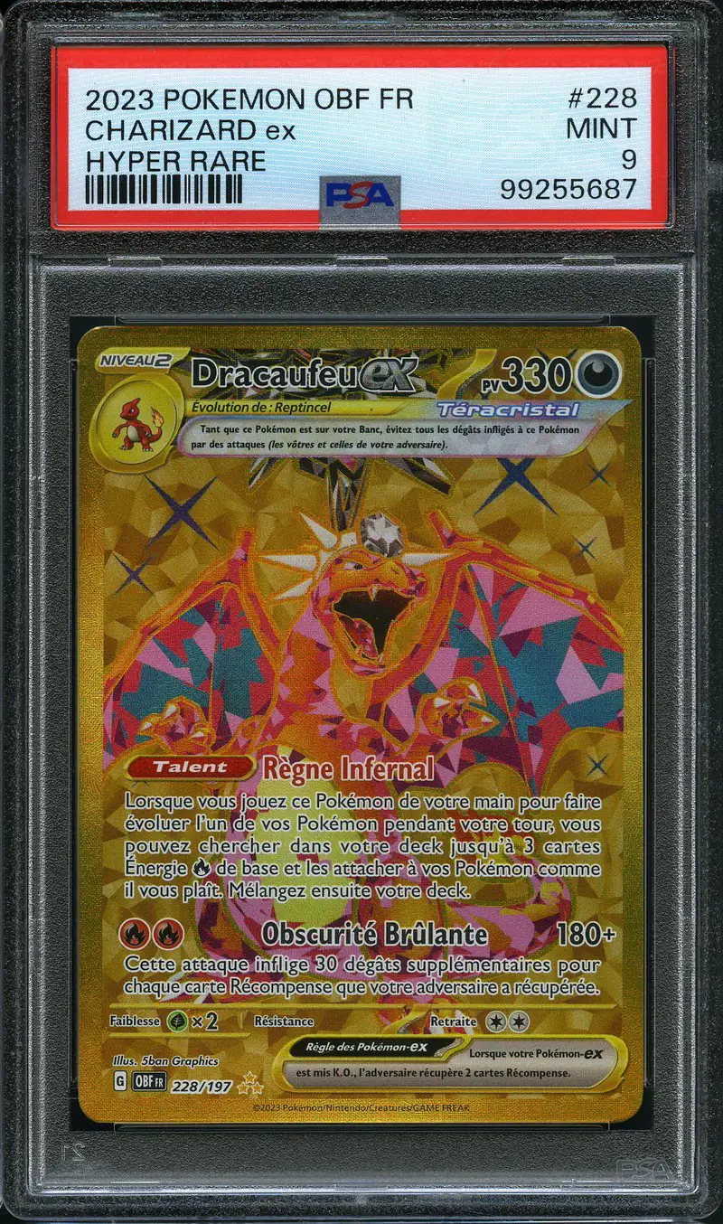 PSA 9 Dracaufeu Ex Gold