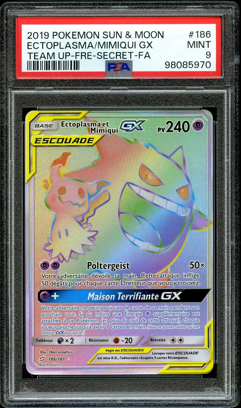 PSA 9 Ectoplasma et Mimiqui Gx Rainbow