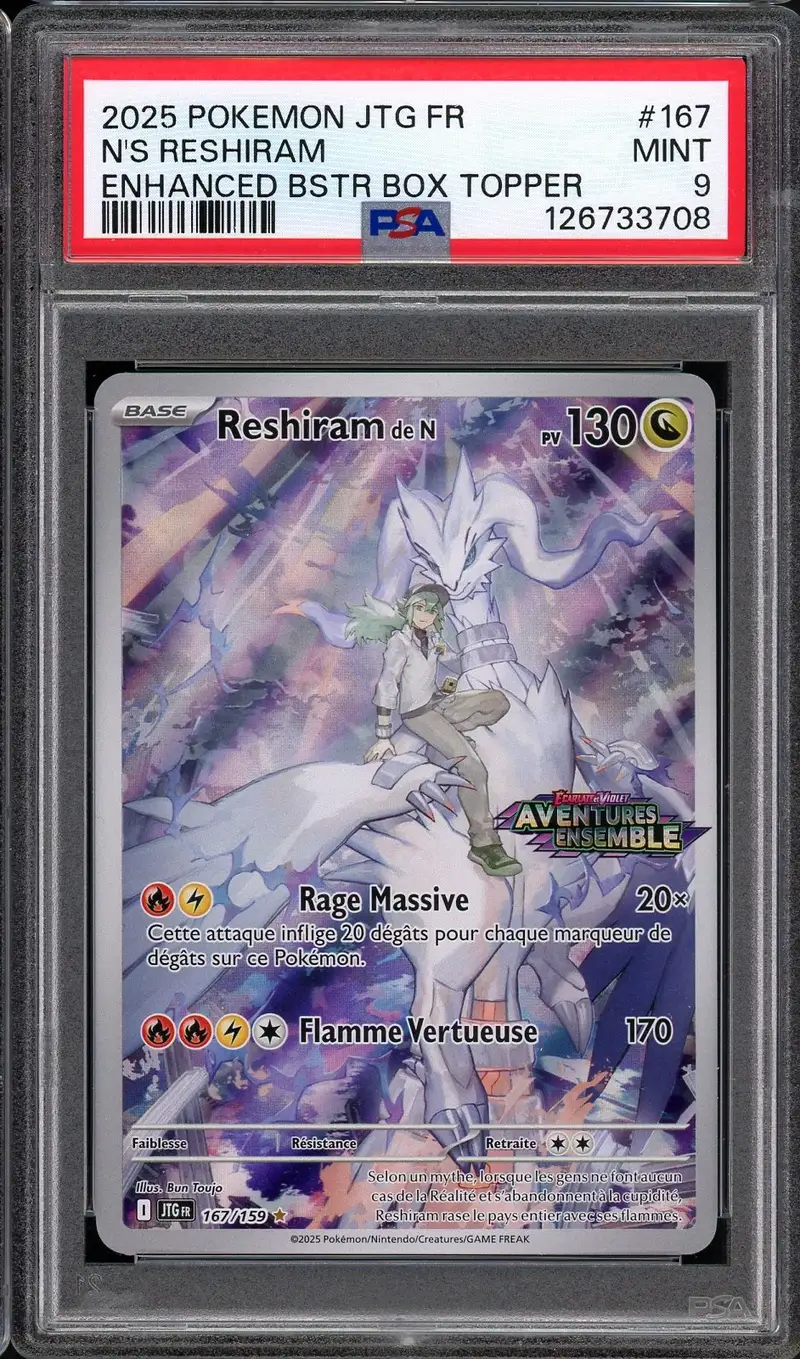 PSA 9 Reshiram de N Stamp