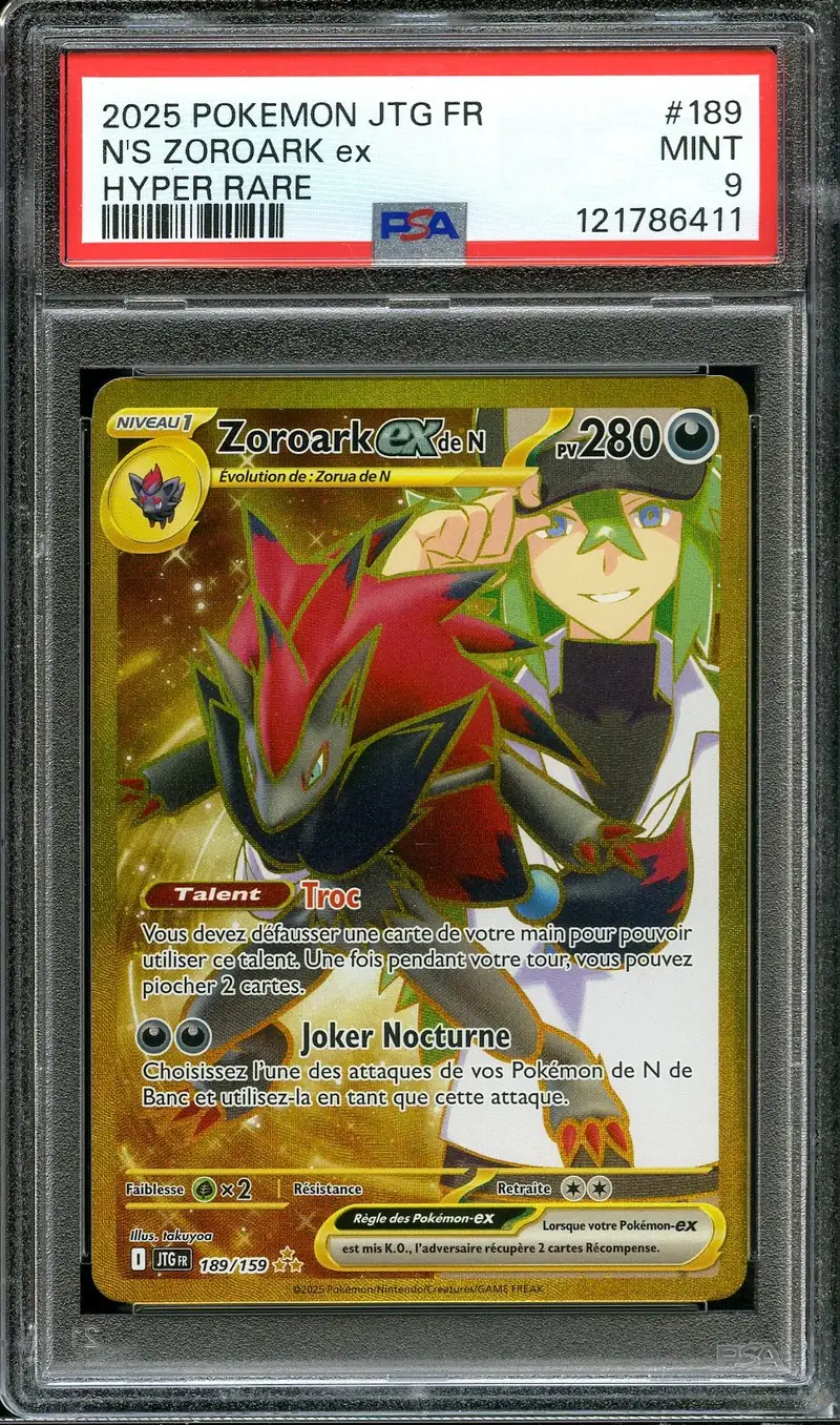 PSA 9 Zoroark Ex de N Gold