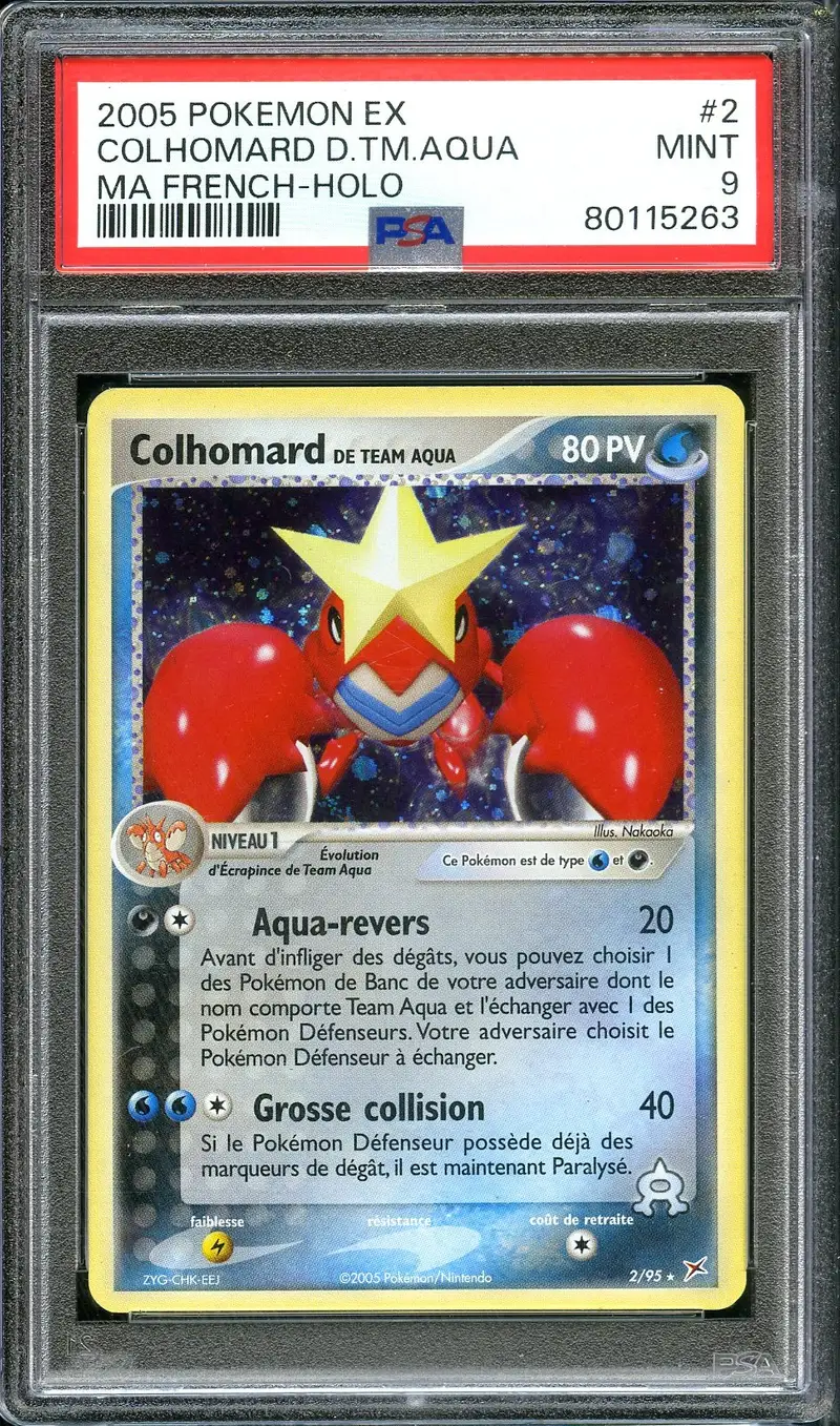 PSA 9 Colhomard de Team Aqua Holo