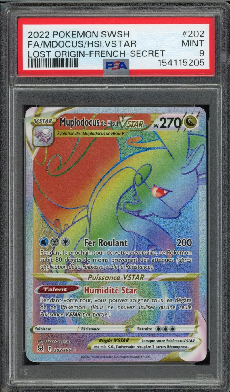 PSA 9 Muplodocus de Hisui VStar Rainbow