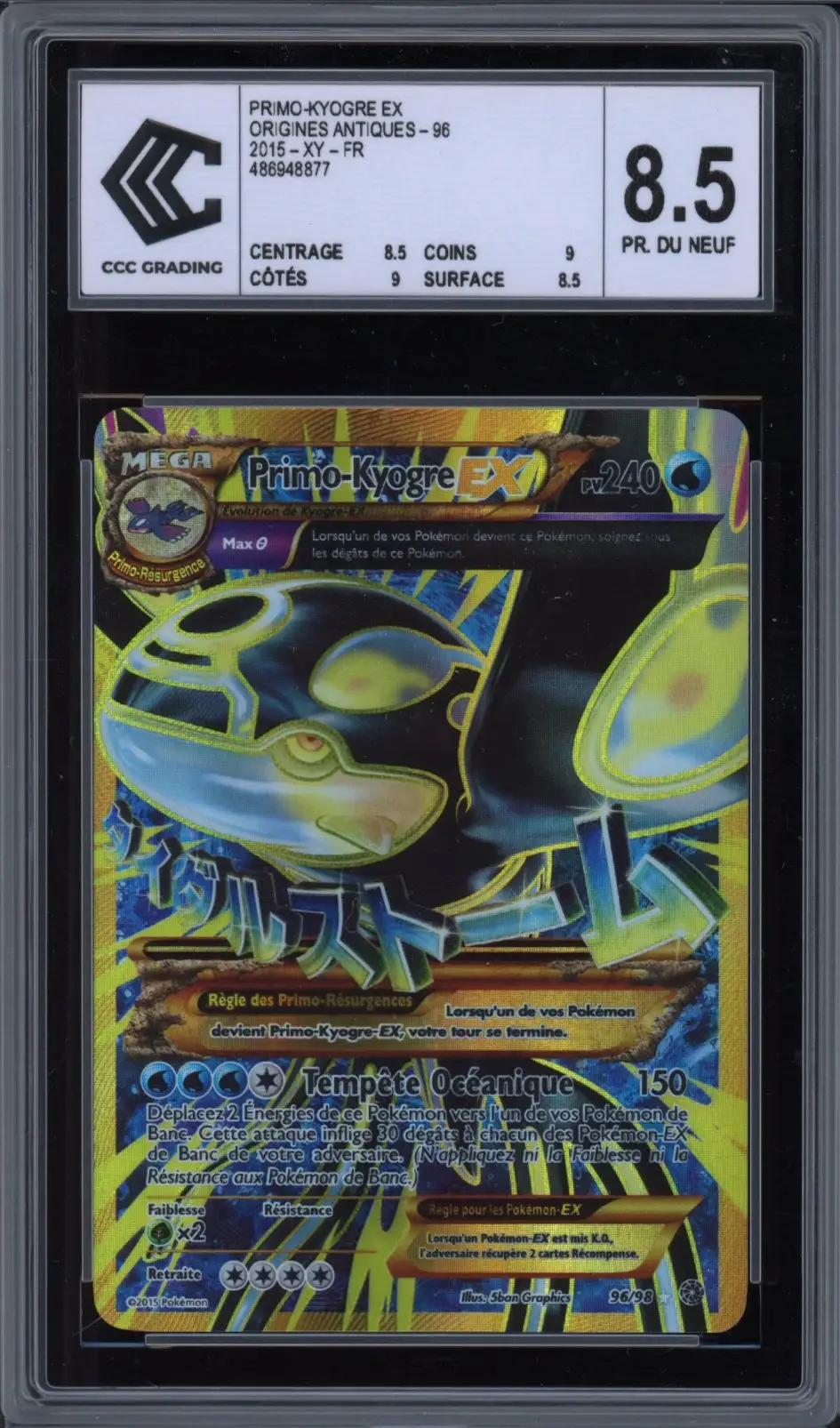 PSA 8 Kyogre Gold Star