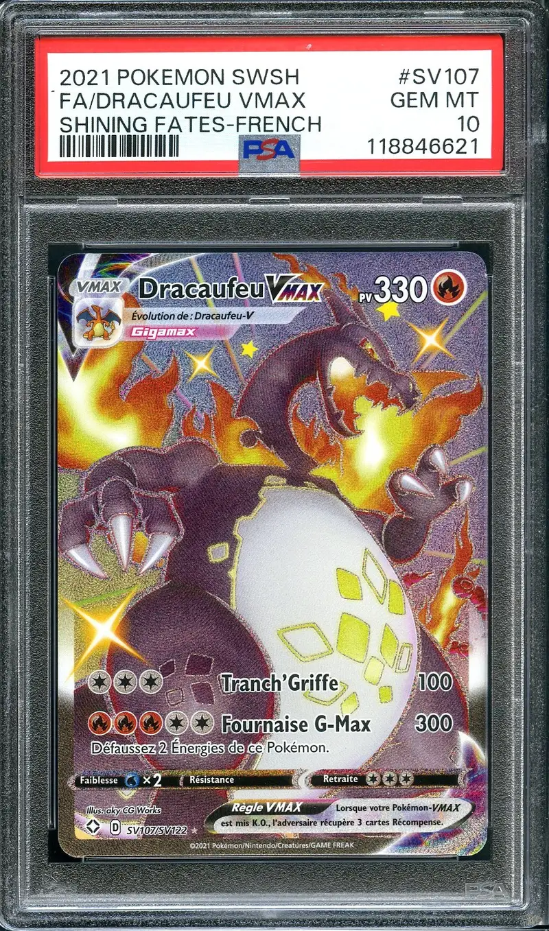 PSA 10 Dracaufeu VMax Shiny