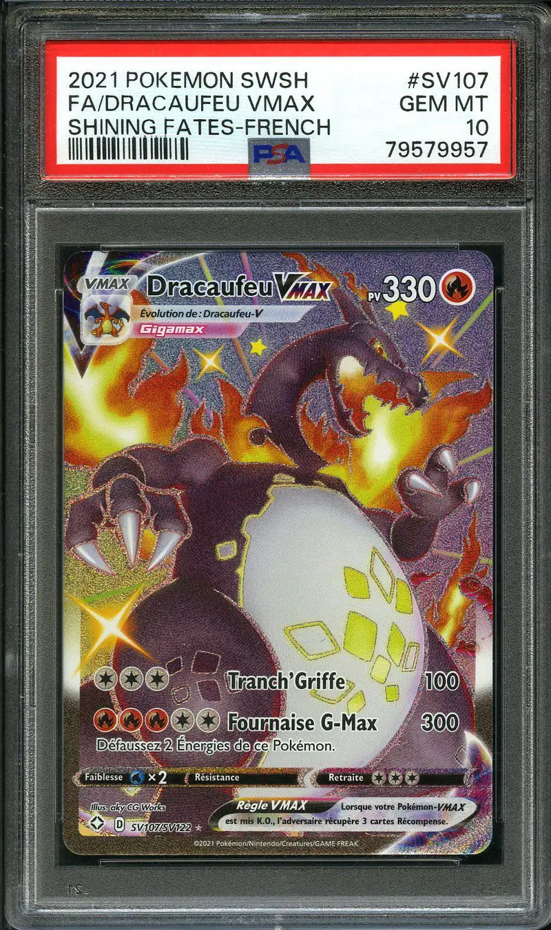 PSA 10 Dracaufeu VMax Shiny