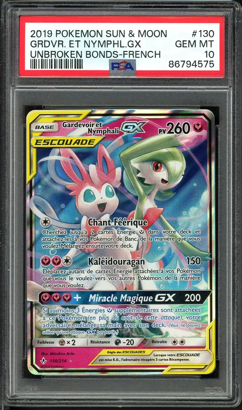 PSA 10 Gardevoir et Nymphali Gx