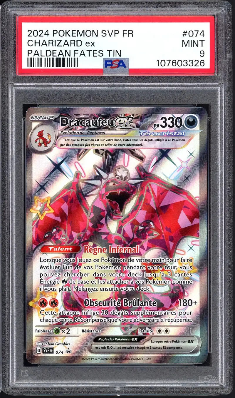 PSA 9 Dracaufeu Ex
