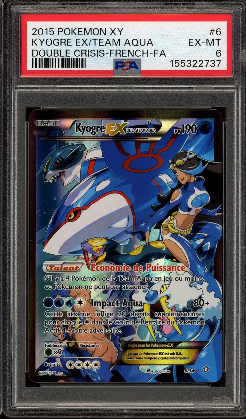 PSA 6 Kyogre Ex de la Team Aqua