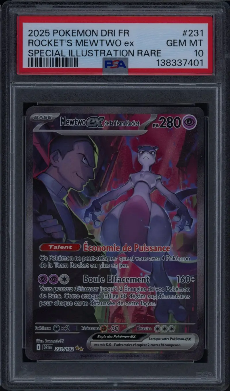 PSA 10 Mewtwo Ex de la Team Rocket