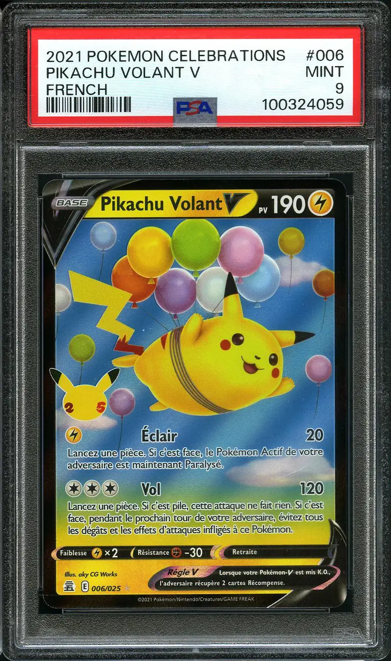 PSA 9 Pikachu Volant V