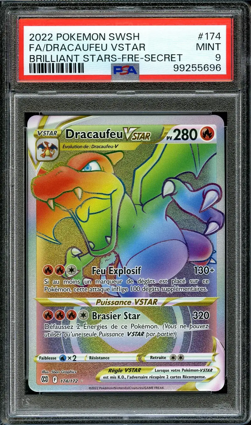 PSA 9 Dracaufeu VStar Rainbow