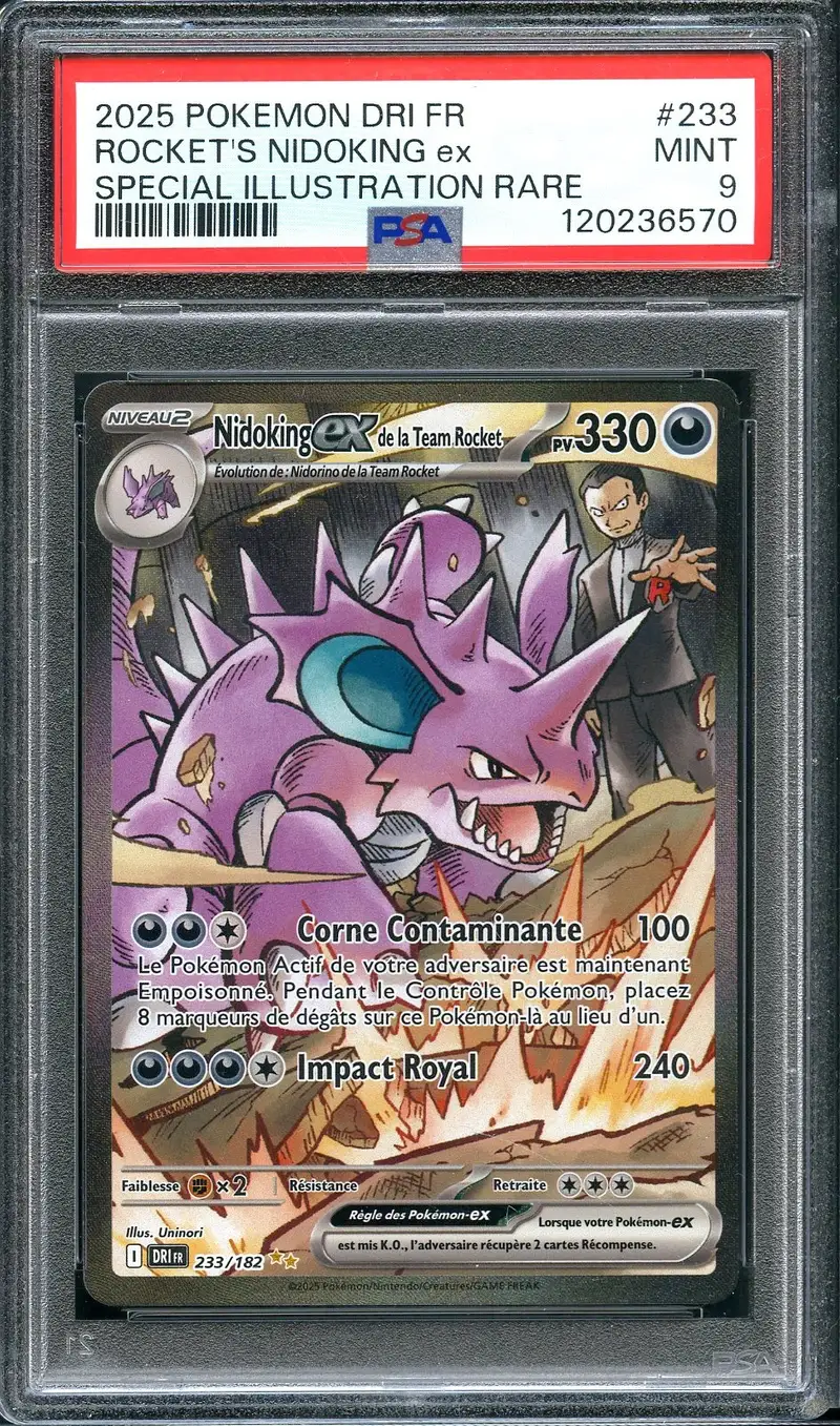 PSA 9 Nidoking Ex de la Team Rocket