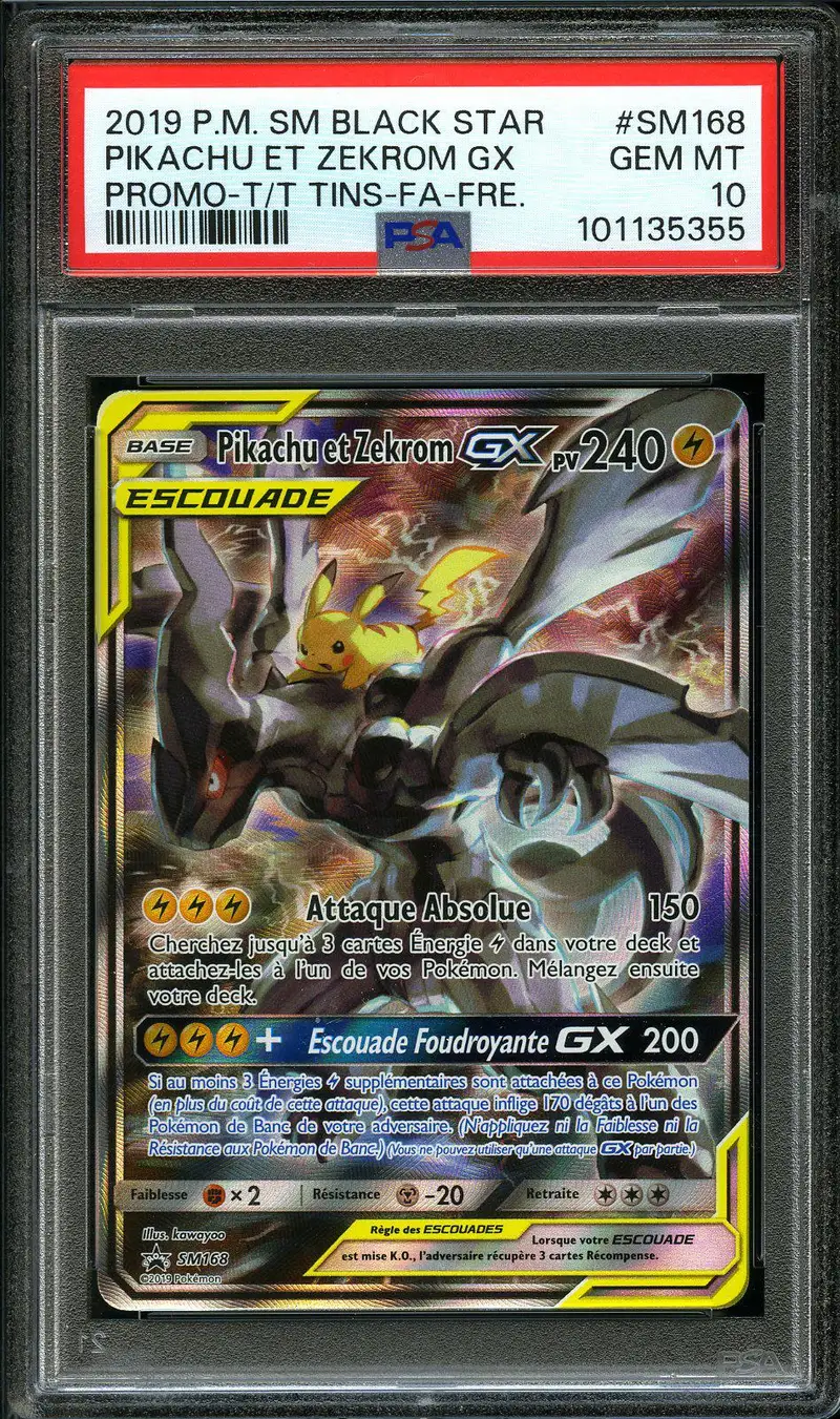 PSA 10 Pikachu et Zekrom Gx