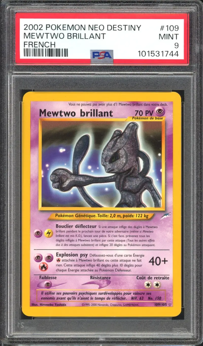 PSA 9 Mewtwo Brillant
