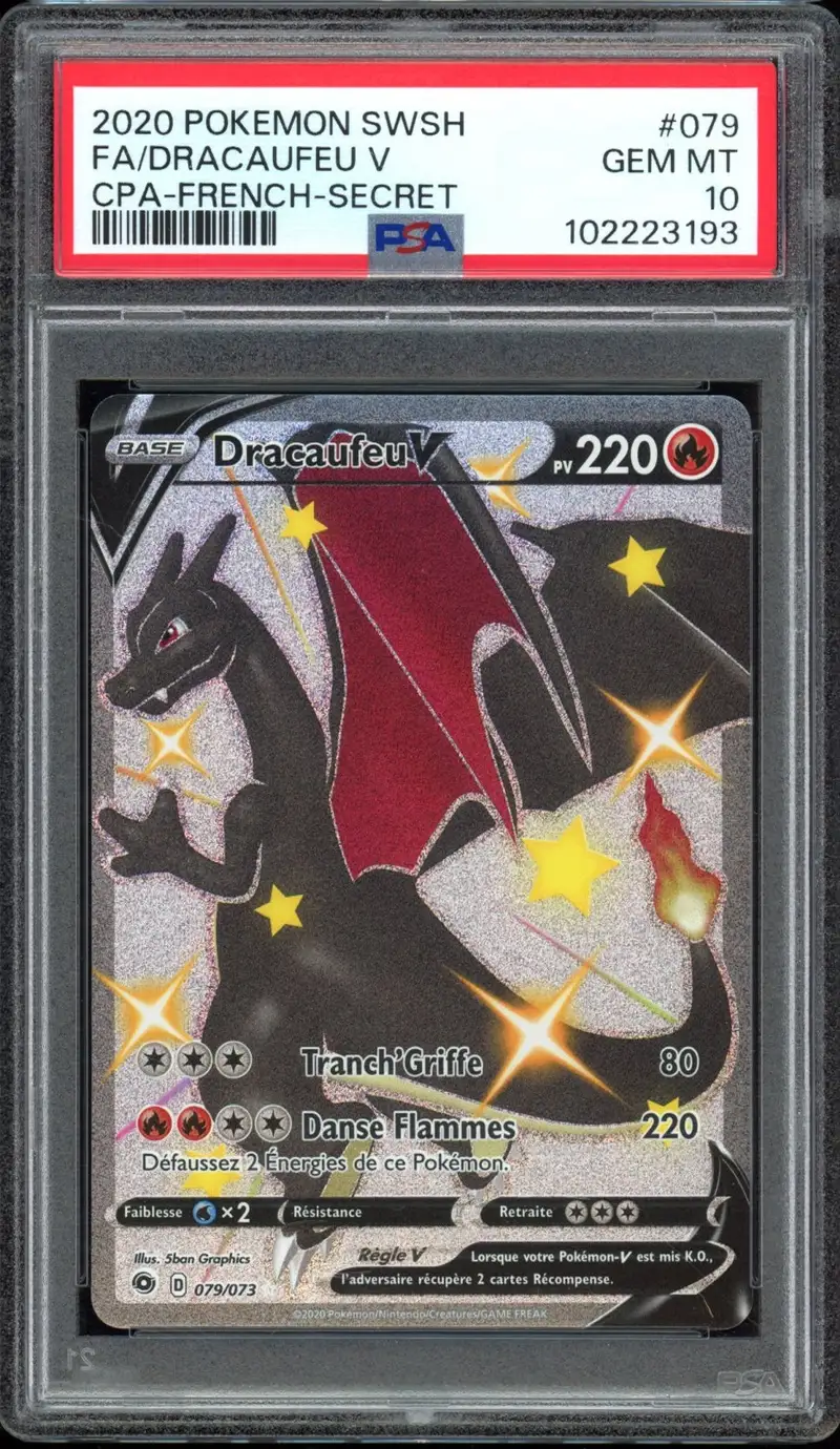 PSA 10 Dracaufeu V Shiny