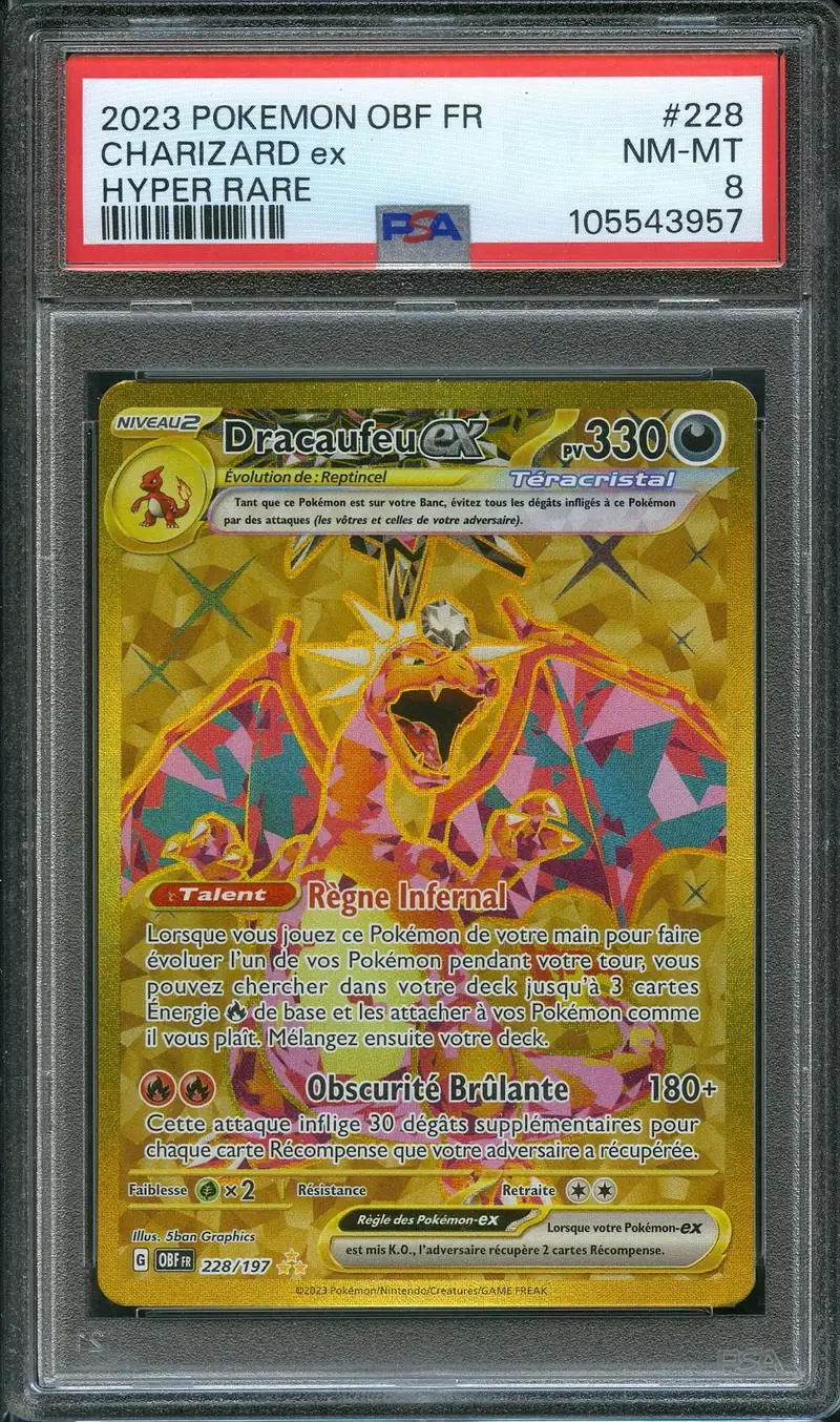 PSA 8 Dracaufeu Ex Gold
