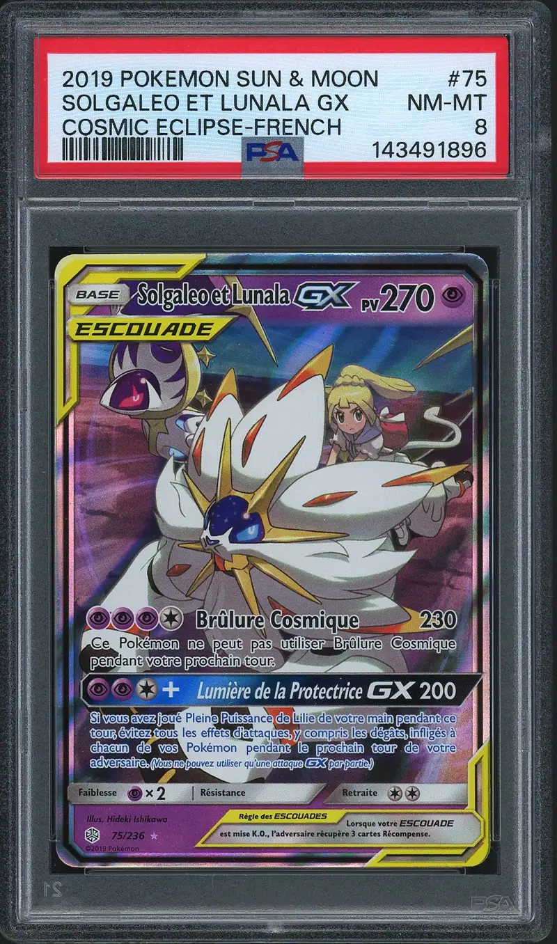 PSA 8 Solgaleo et Lunala Gx