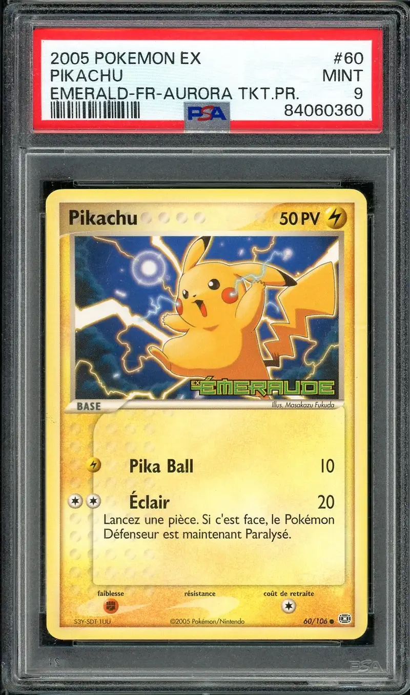 PSA 9 Pikachu Stamped